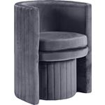 Selena Grey Velvet Upholstered Tufted Accent Chair