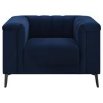 Chalet Blue Velvet Channel Tufted Accent Chair-2