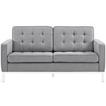 Loft Modern Light Grey Fabric Tufted Love Seat EEI-2051-LGR by Modway 2