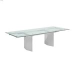 Tower Clear Glass Extendable Dining Table 2