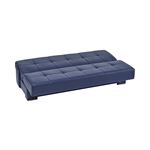 Soho Blue Leatherette Convertible Sofa Bed with Storage By Ottomanson