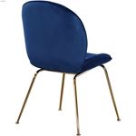 Paris Navy Upholstered Velvet Dining Chair - Gol-2