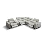 JM Picasso Silver Leather Reclining Sectional 2