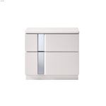 Palermo White Lacquer 2 Drawer Nightstand-2