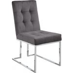 Alexis Grey Upholstered Tufted Velvet Dining Chair 2