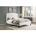 Mosby White Upholstered Curved Headboard Platfo-2