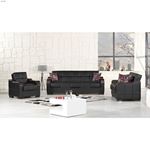 Uptown Black Leatherette Loveseat-4