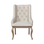 Brockway Cove Tufted Upholstered Arm Chair Cream And Barley Brown 110293 front