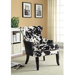 Trea Black and White Cowhide Pattern Accent Cha-2