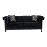 Reventlow Black Velvet Tufted Sofa 505817-2