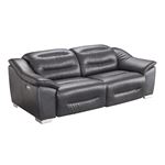 Modern 972 Grey Leather Power Reclining Sofa Side