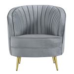 Sophia Grey Velvet Channel Tufted Chair 506866-2
