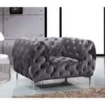 Mercer Grey Velvet Tufted Chair Mercer_Chair_Grey by Meridian Furniture 2