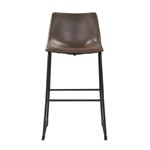 Industrial Brown Leatherette Bar Height Stool 1-2