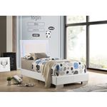 Felicity Glossy White Twin Panel Bed with LED Li-2