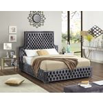 Sedona Grey Velvet Upholstered Tufted Platfrom Bed