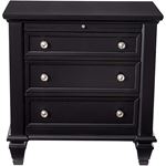 Sandy Beach Black 3 Drawer Nightstand 201322 by Coaster