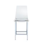 Clear Acrylic and Chrome Counter Height Stool 1-2