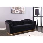 Arabella Black Velvet Sofa Arabella_Sofa_Black by Meridian Furniture 2
