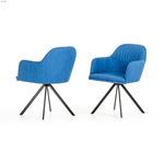 Synergy Modern Blue Fabric Dining Arm Chair-2
