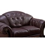 Apolo Tufted Brown Leather Love Seat By ESF Furniture 4