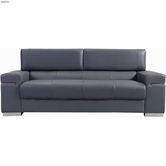 Soho Grey Leather Sofa and Love Seat 2