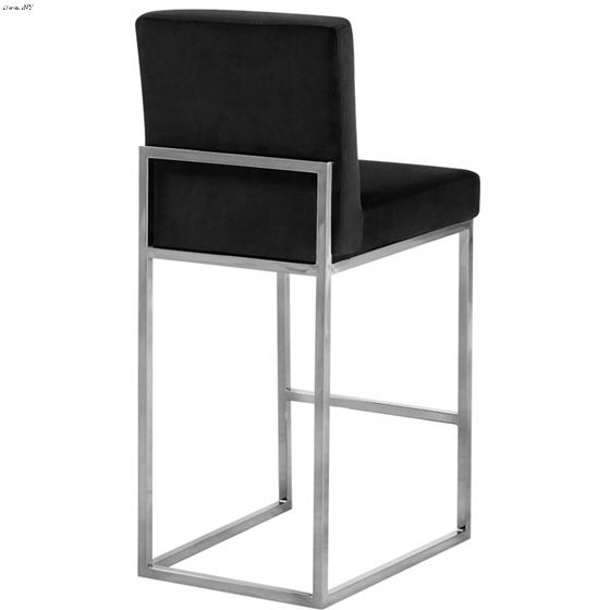 Giselle Black Velvet Counter Stool - Chrome - 2