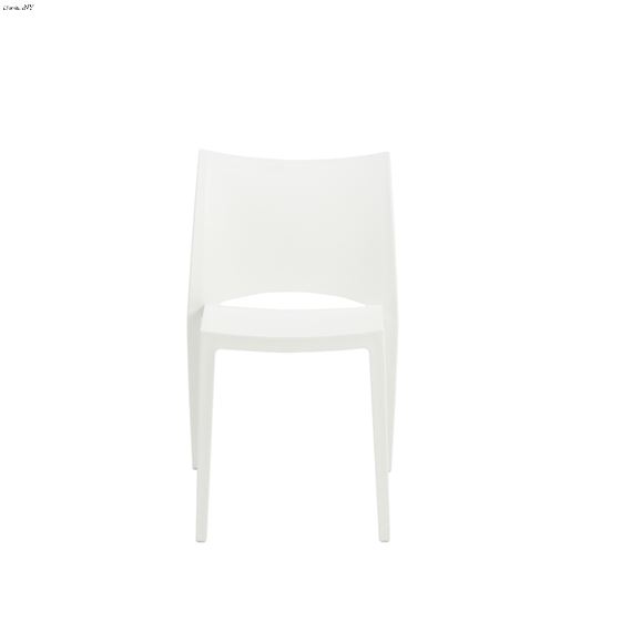 Leslie Stacking Side Chair in White 90034WHT