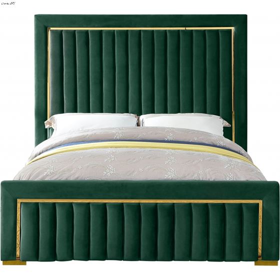 Dolce Green Velvet Upholstered Bed-2