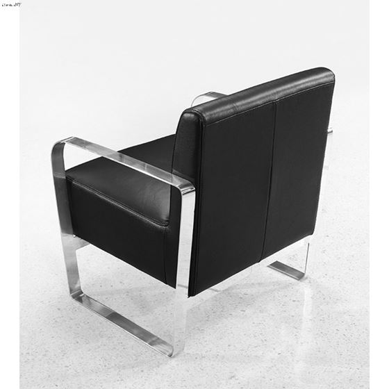 Brizo - Modern Black Leather Lounge Chair - 2