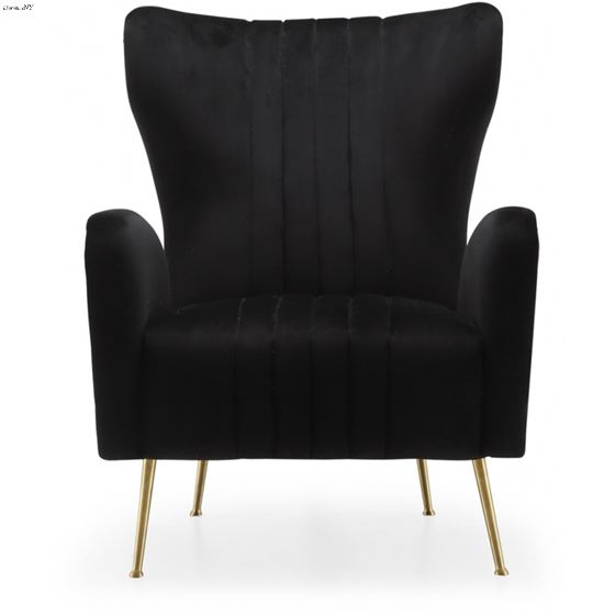 Opera Black Velvet Upholstered Accent Chair - 4