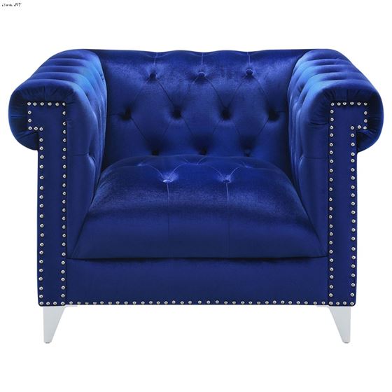 Bleker Blue Velvet Chesterfield Accent Chair 50-2