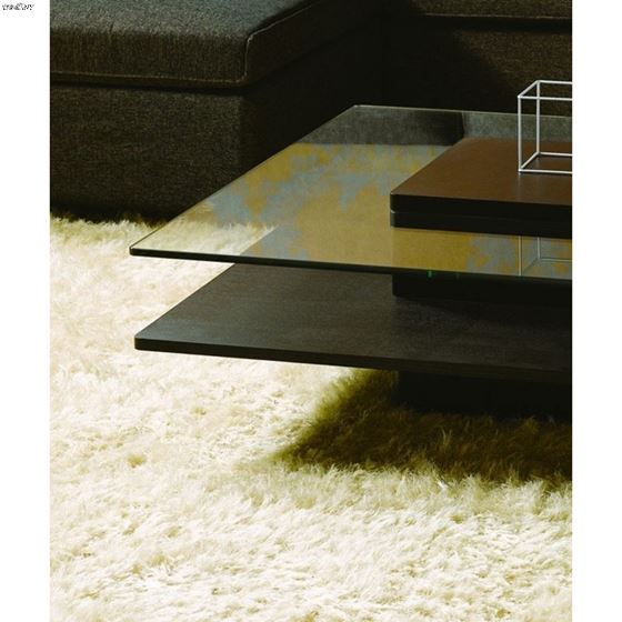 Emulsion Modern Black Oak Glass Coffee Table-4