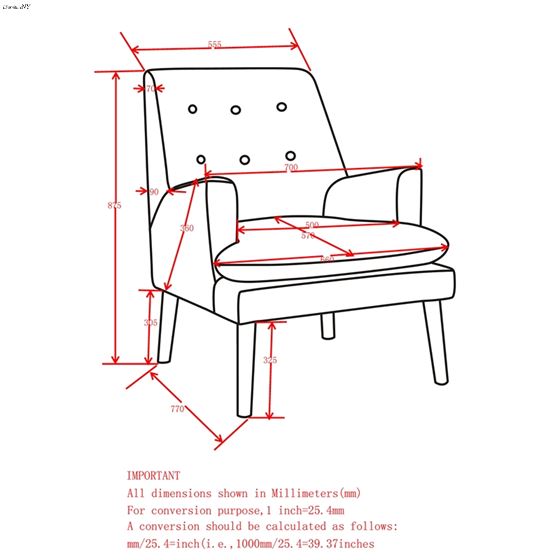 Camden Accent Chair 403-100 dimensions