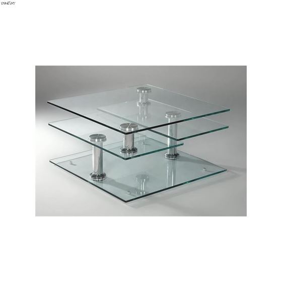 Square Motion Glass Cocktail Table 8052-CT By Ch-2