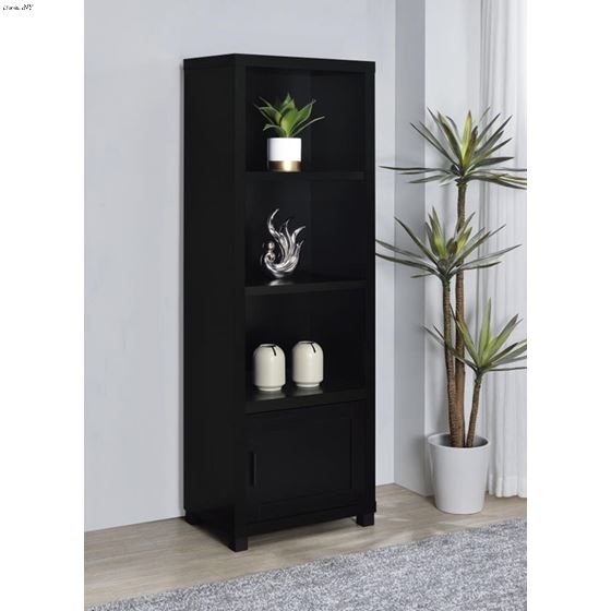 Jupiter Black 3 Shelf Media Tower 707756-2