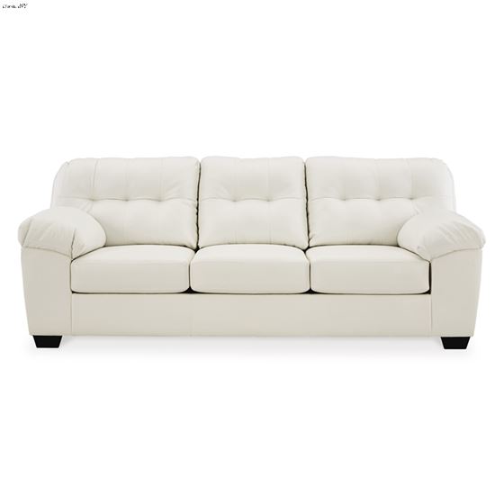Donlen White Leatherette Sofa 59703-2