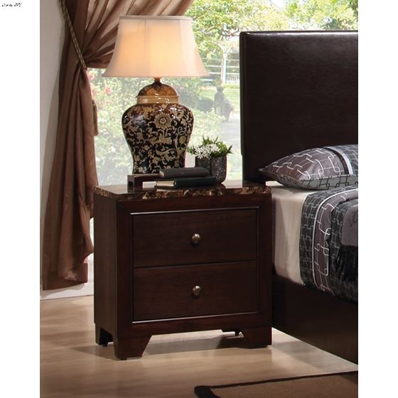 Conner Cappuccino 2 Drawer Nightstand 200422-2