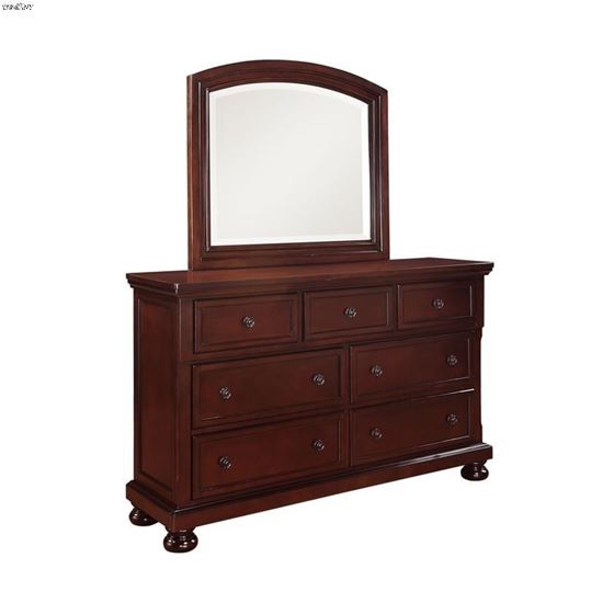 The Port G7000A Brown Bedroom Dresser + Mirror