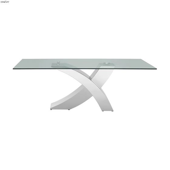 Geneve Chrome Clear Glass Dining Table 2