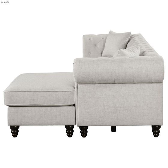 Cecilia Oatmeal Chestefield Tufted Sectional 3