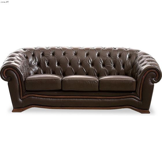 262 Classic Brown Italian Leather Sofa Bed 262 By ESF Furniture 2