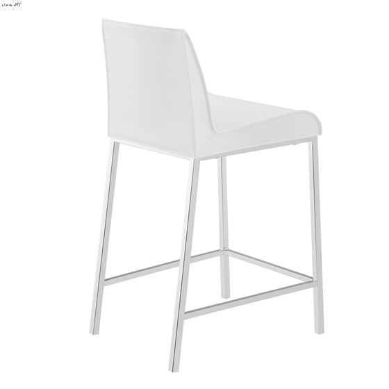 Cam White Counter Stool 15202WHT by Euro Style back1