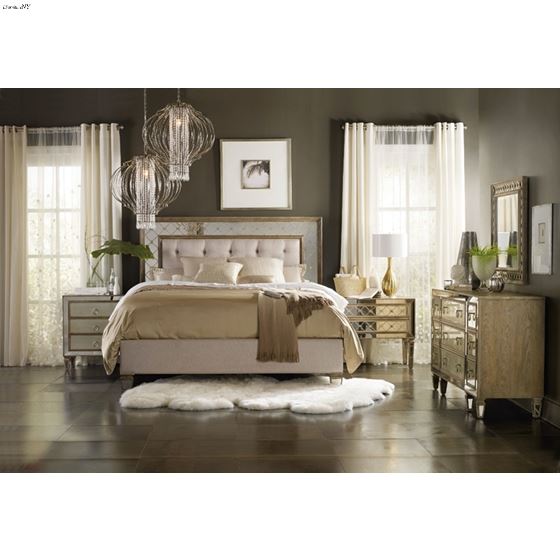 Sanctuary Mirrored Upholstered Bed 5414-908-2