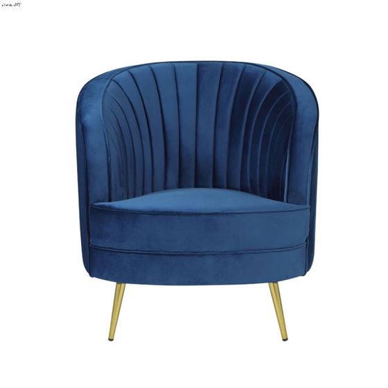 Sophia Blue Velvet Channel Tufted Chair 506863-2