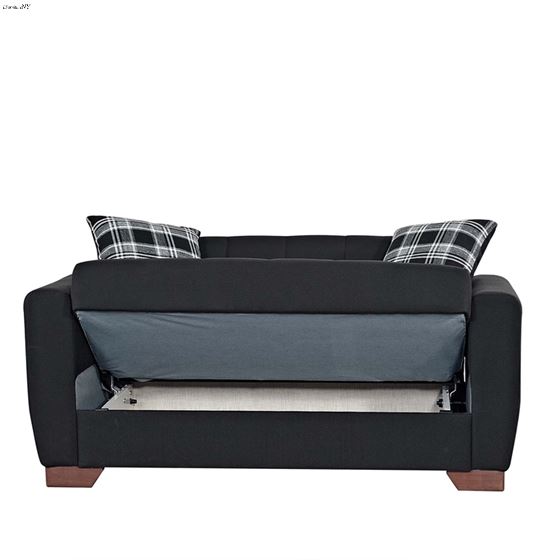 Barato Black Upholstered Convertible Loveseat w-4