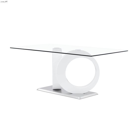 White and Glass Dining Table D9002DT
