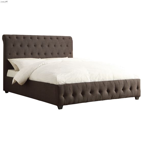 Baldwyn Dark Grey Fabric Upholstered Bed 5789N-1 by Homelegance