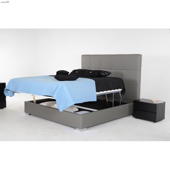 Messina - Modern Grey Eco Leather Bed- 2
