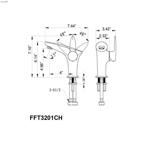 Vanity Faucet FFT3201CH-4